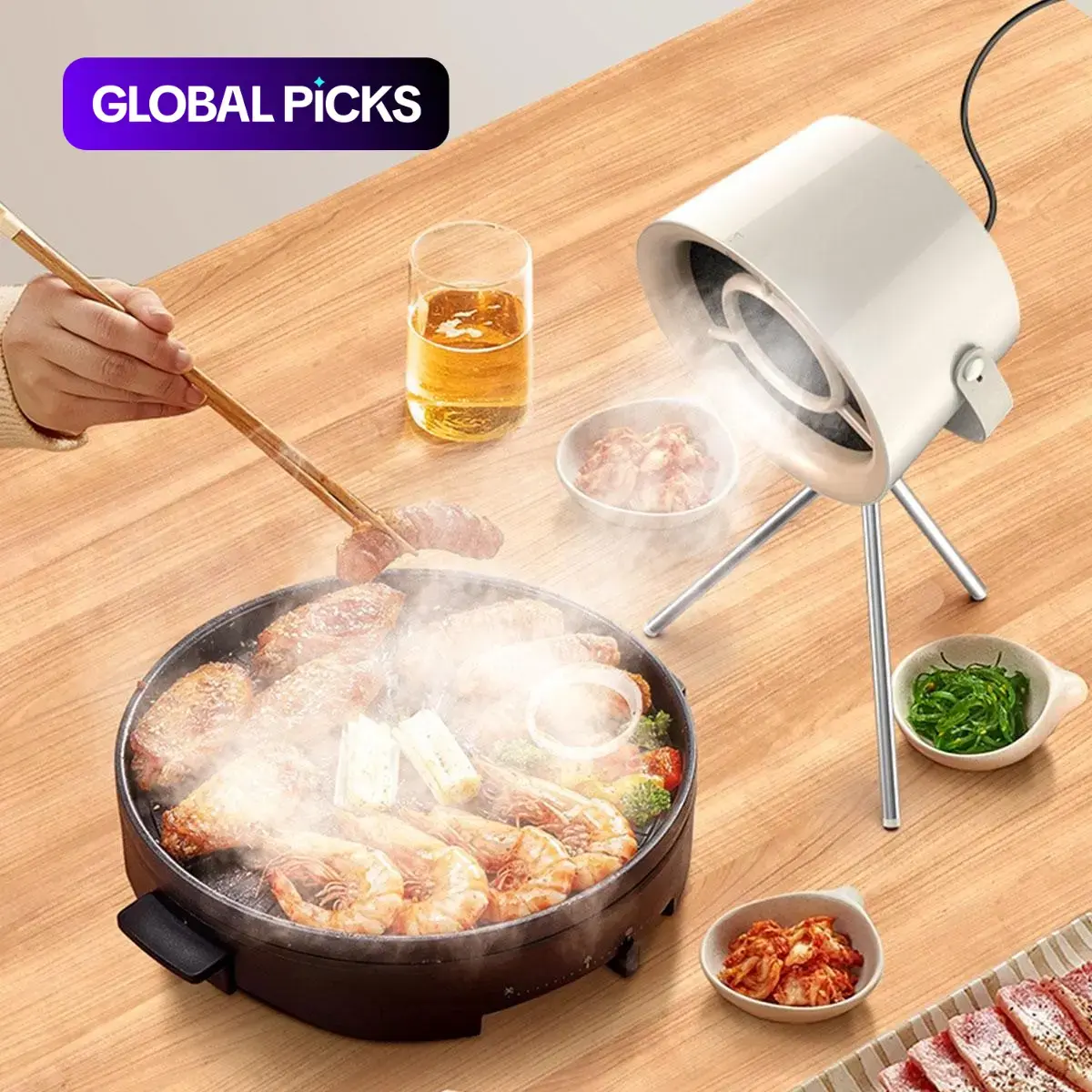 Portable Range Hood, USB Powered Kitchen Exhaust Fan, Extractor Fan, Desktop Range Hood, Kitchen Vent, Household Appliances for Kitchen, Ventilation Ventilator #GLOBAL PICKS