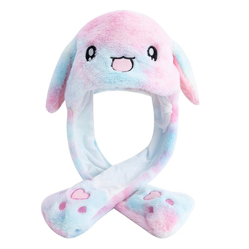 New Style Cute Ear Moving Up Cap Women Girls Funny Hat Rabbits Style Ears Plush Winter Lovely Hat ﻿