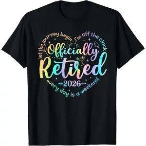 Women's Retro Cotton Fabric T-Shirt - 2026 Officially Retired Heart Funny Design, Comfortable Fit, Single Piece
