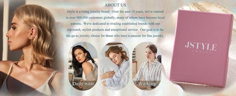 （ Not Sold In Pairs）Jstyle 25 Pcs Single-Earrings Hypoallergenic Earrings for Sensitive Ears Surgical Stainless Steel Earrings for Women Dainty Flat Back Earring Studs Hoop Cartilage Earring