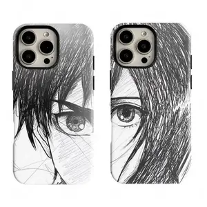 Attack on Titan Anime Eren Mikasa Couple Phone Case Shockproof Cover Protection Case Compatible for iPhone 17Promax 16 15 14 13 12 11 and for Samsung S21-S26 Gift for Anime Fans
