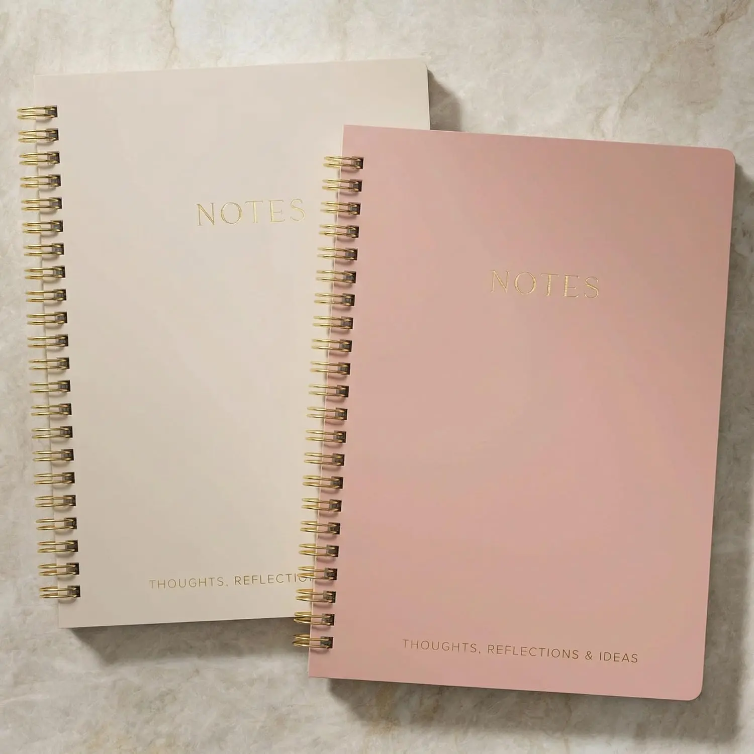 Aesthetic Spiral Notebook Set of 2 For Women and Men - Cute College Ruled 8x6 Bible Study Journal/Notebook with Pockets And Lined Pages - Perfect A5 Supplies to Stay Organized at Work or School