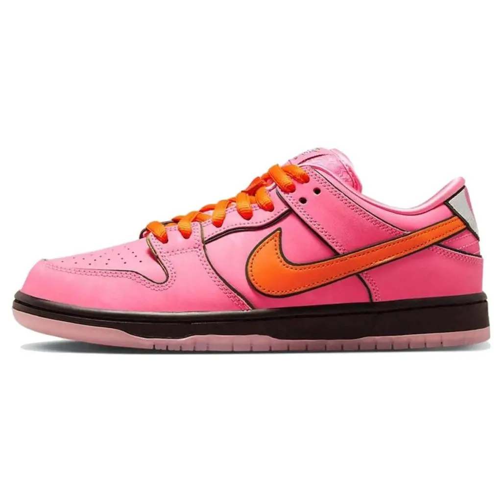 Powerpuff Girls x Nike Dunk SB Low-Top Sneakers for Men and Women – Pink Floral Design Verifiable, with credentials and supporting global authentication