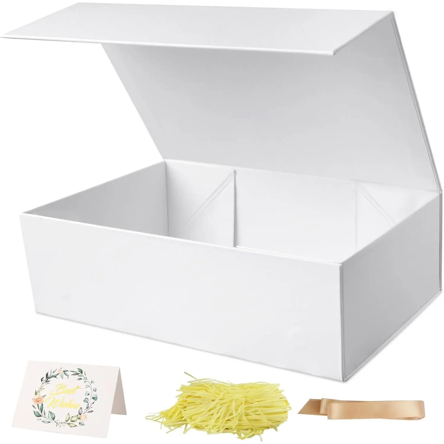 9.5x6x3 inches  Boxes with  Closure,White for Birthday and Holiday Gifts (WHITE, Pack of 1)