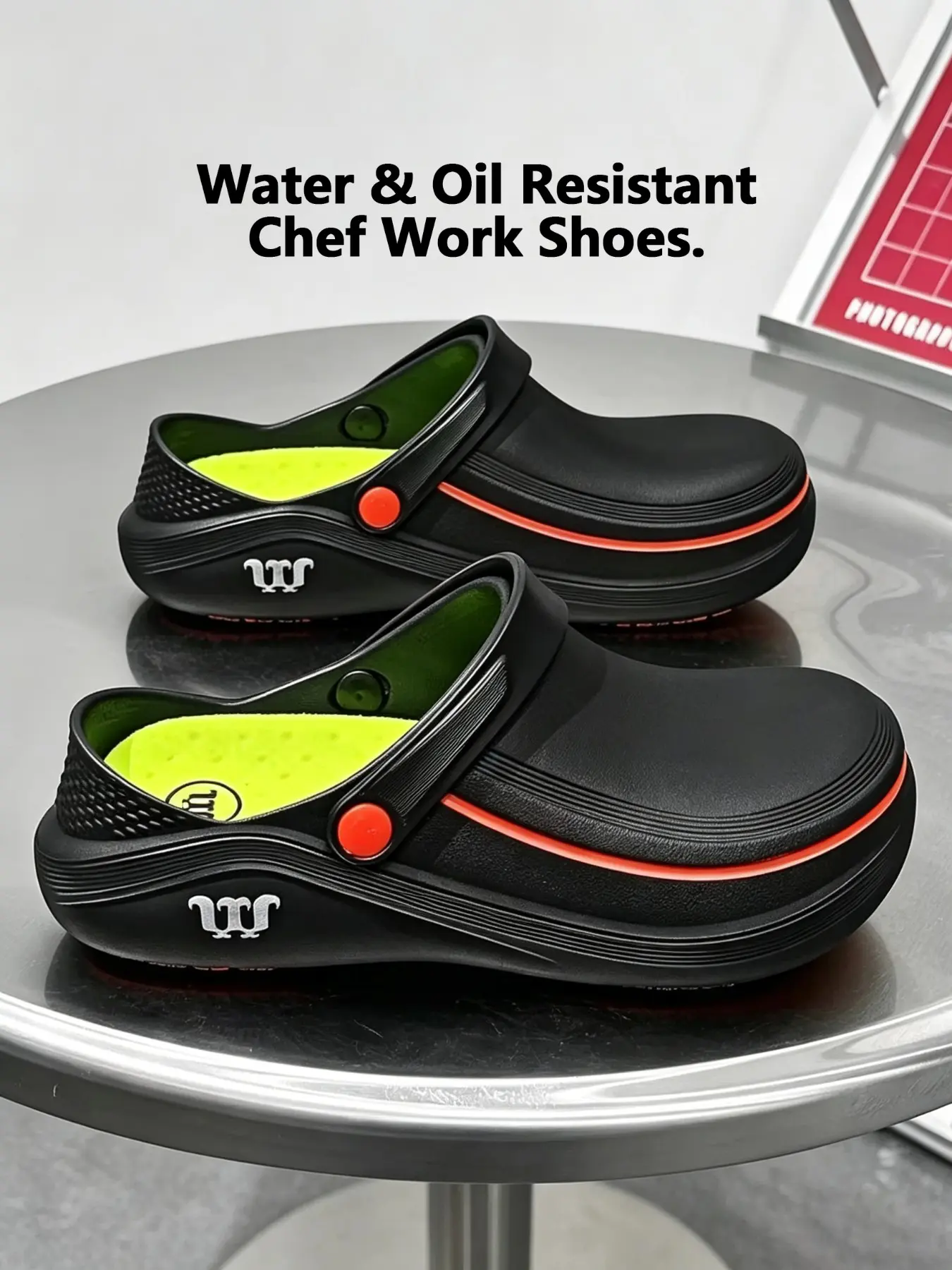 Unisex EVA Slip‑on Kitchen Work Clogs, Waterproof Oil‑Resistant Non‑Slip Chef Shoes, Comfortable Closed‑Toe Working Footwear for Men Women, Restaurant Office Daily Wear