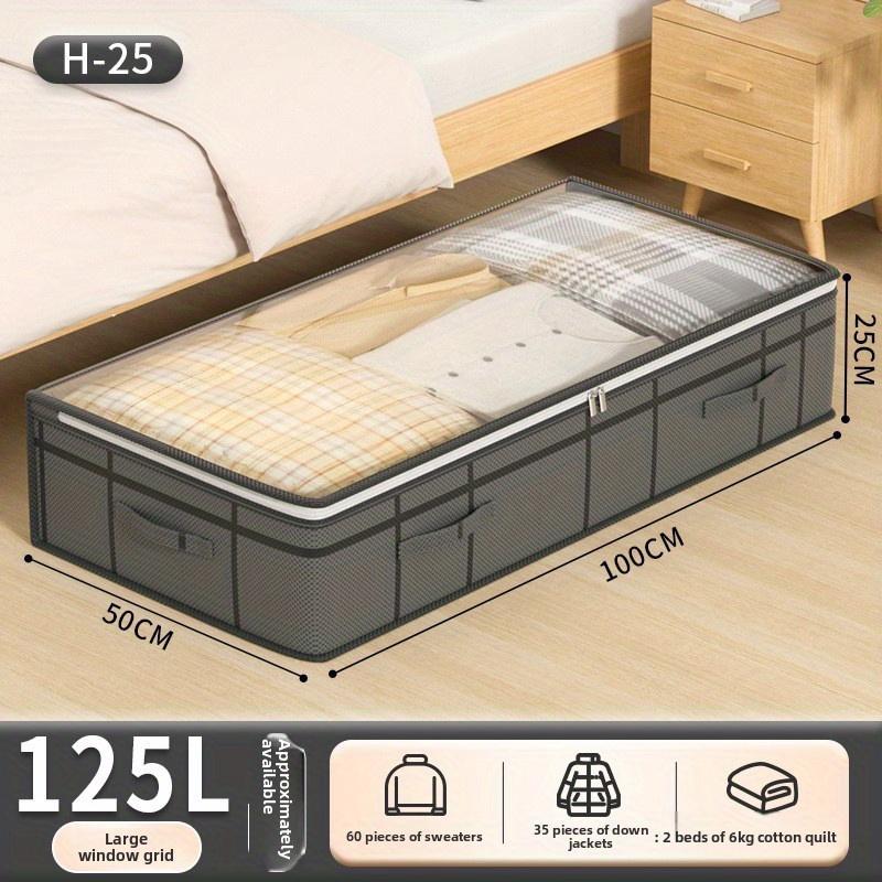 2pcs Blanket Box Extra Large Under-Bed Storage Boxes - Thick, Durable Non-Woven Material, Dustproof & Moisture-Resistant Organizer for Home Use, Space-Saving Design with Clear Lid, Ideal for Bedding & Linens, Clothes Organizer Storage,Cool Stuff For Room