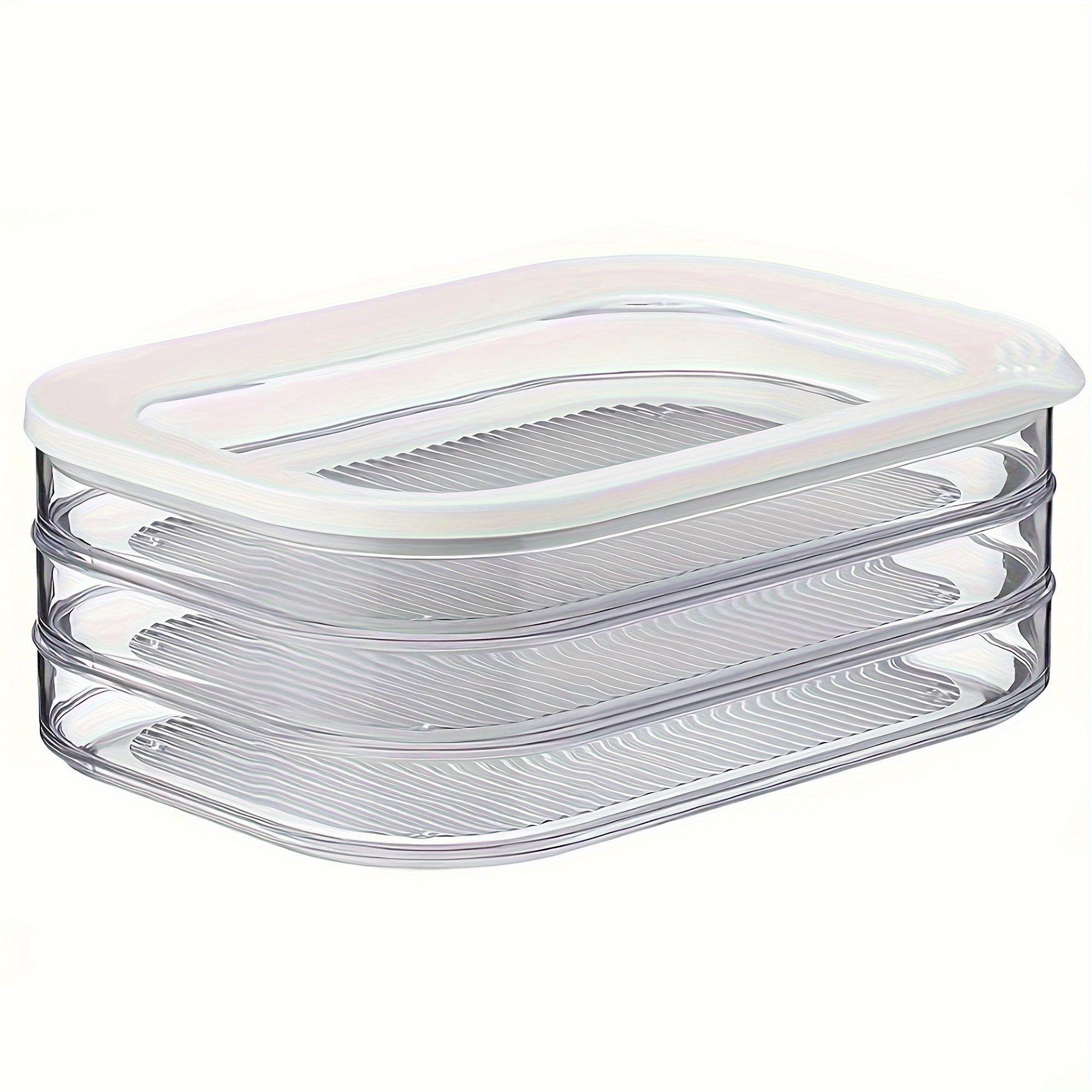 Three-Layer Stackable Deli Meat & Cheese Storage Organizer with Lid, Hand Wash Only, Non-BPA Plastic, Suitable for Fridge