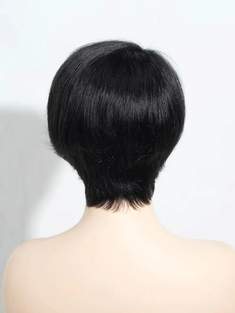 Pixie Cut Human Hair Wig Short Straight Glueless Chic Fashion 2026 Chic Short Straight Pixie Cut Bob Wig for Women 1b  main image 3