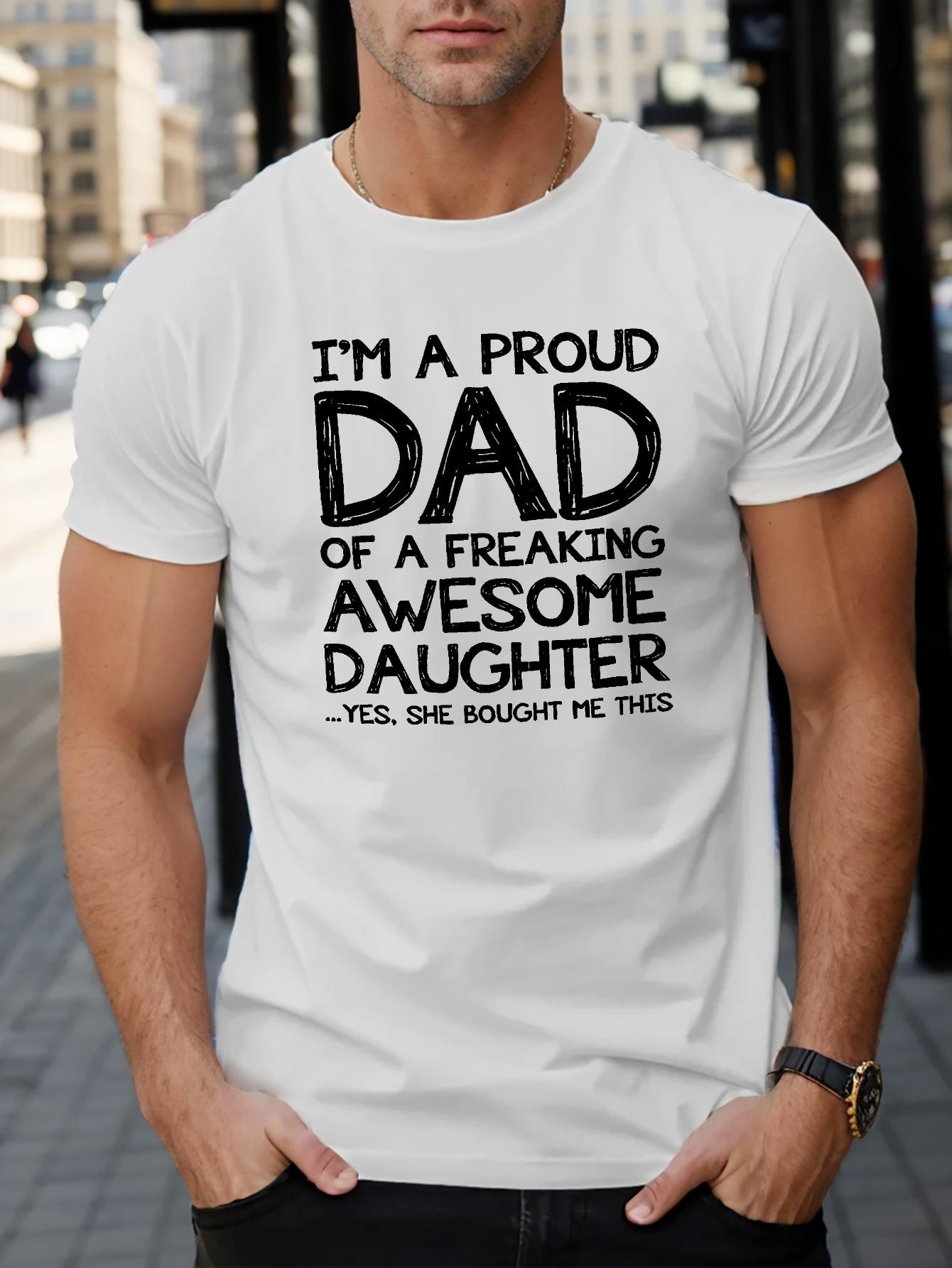 Camiseta con un padre orgulloso y su hija increíble, perfecta para hombres, diseño casual de manga corta ideal para el verano