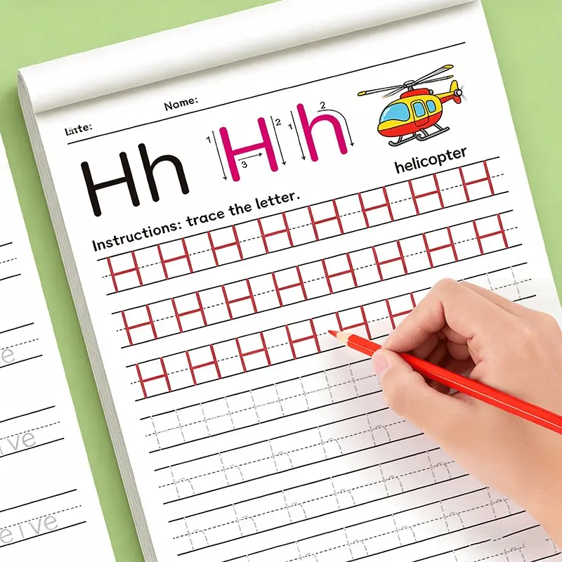 English Alphabet Tracing Workbook, Pen Control Practice Book, Early Learning Educational Tool, Kindergarten Writing Course Handwriting Practice Book