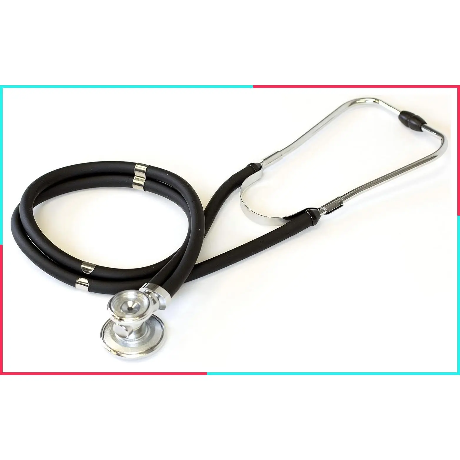 30" Sprague Rappaport Style Dual Head Cardiology Stethoscope Kit for Doctors, Nurses, Medical Students, First Aid Professionals, Men, Women & Pediatric - Black