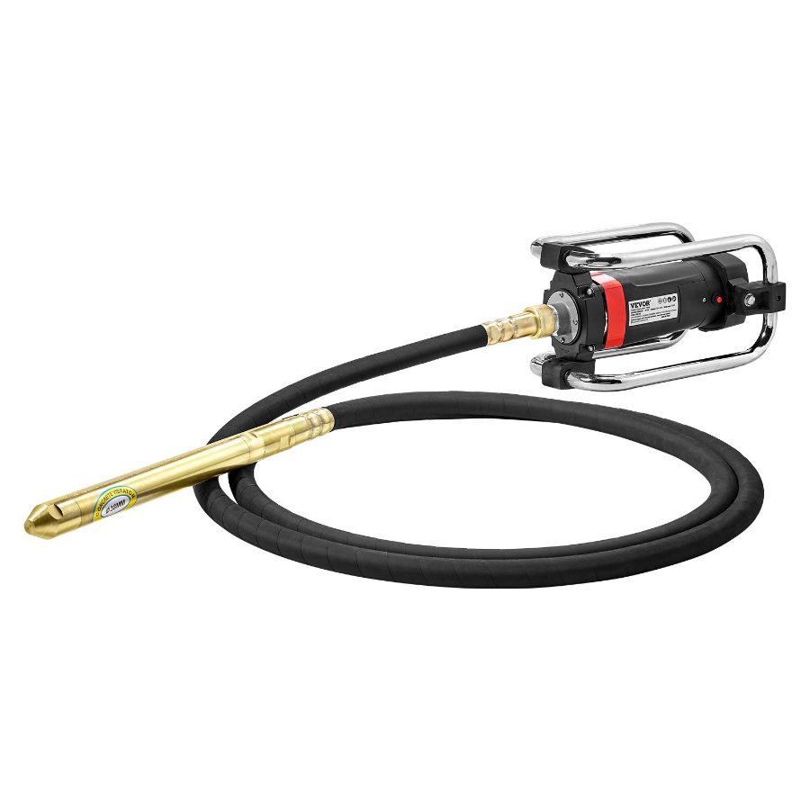 VEVOR Electric Concrete Vibrator, 1300W 16000 VPM, 2HP Copper Motor Handheld Concrete Vibrating Tool, Portable Pencil Cement Vibrator with Shaft of 14.75ft/ 4.5m, Remove Air Bubble and Level Concrete