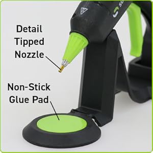 Cordless/Corded High Temperature Mini Hot Glue Gun With Detail Tip, 20 Watt, Rechargeable with Portable Heat Stand, Ideal for Crafting and DIY Projects (Black)