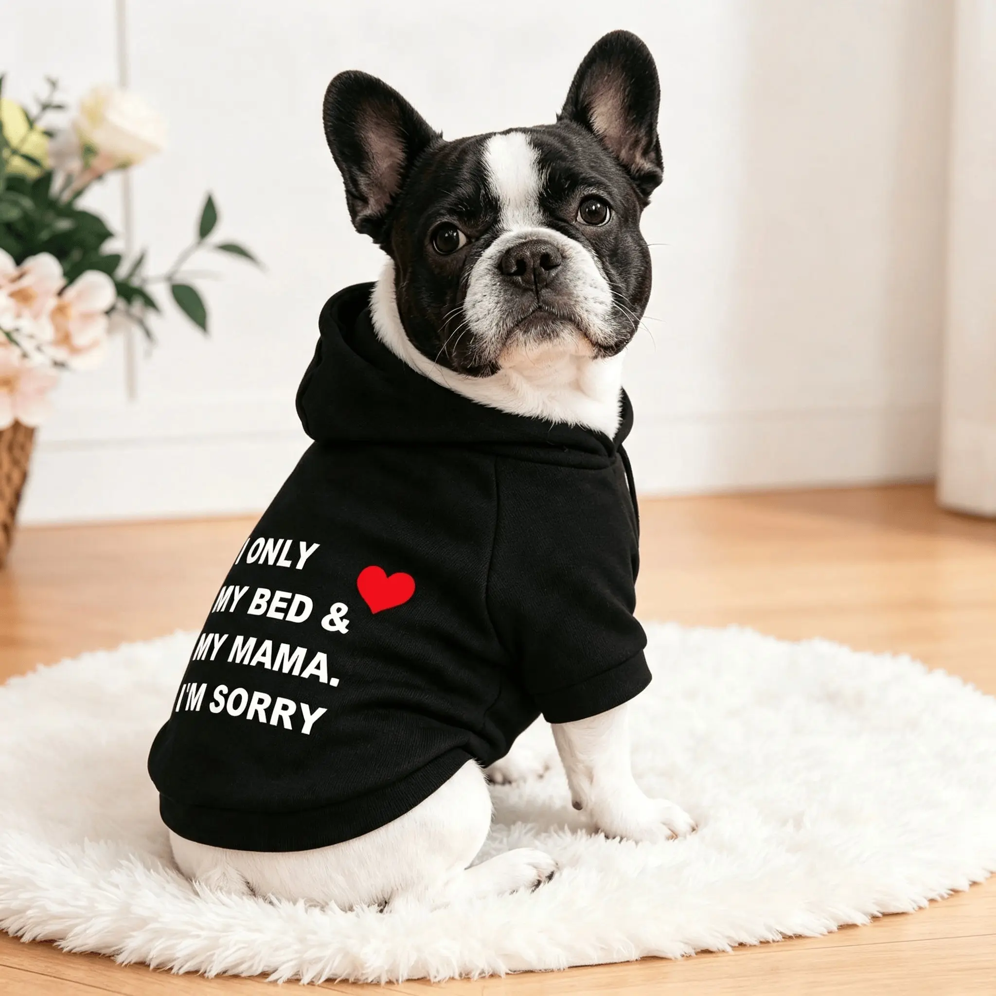 One pet dog hooded sweater, suitable for wearing in autumn and winter, for terrier dogs, poodle dogs, beagle dogs, small dogs and fluffy cats, preventing hair loss