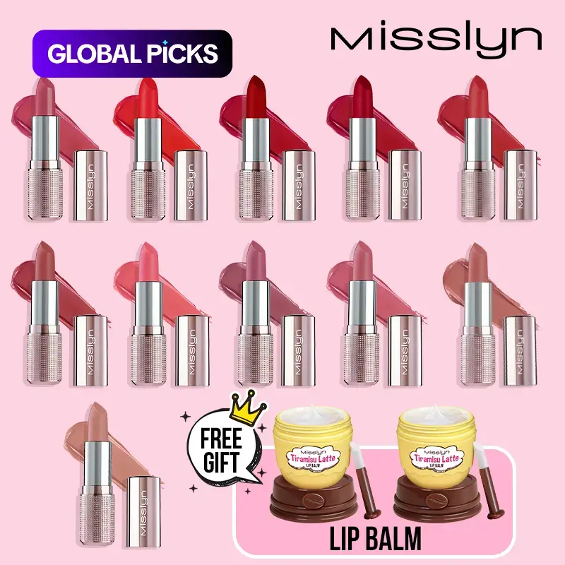 Misslyn buy 1 get 2 free Cream Crush Lipstick Creamy Non Stick Hydrating High Pigment Satin Shine Finish #GLOBAL PICKS