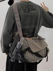 Canvas crossbody bag for boys, trendy brand, large capacity ins, versatile retro backpack, simple and casual, Crossbody Vintage Bag