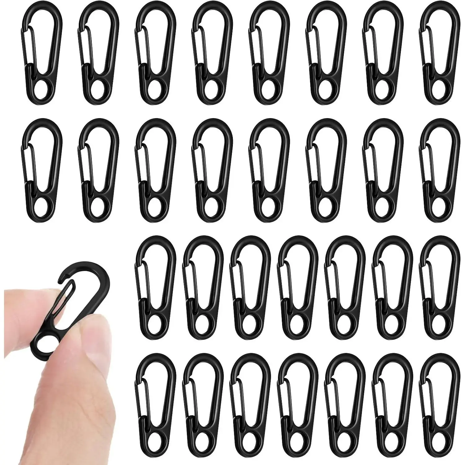 30 count Small Carabiner Clip,Metal Spring Snap Hook for Key, Carabiner | Keychains Mini Carabiner Clip, with a Transparent Storage Box, Key Carabiners Clips,  Accessories, for Outdoor Camping