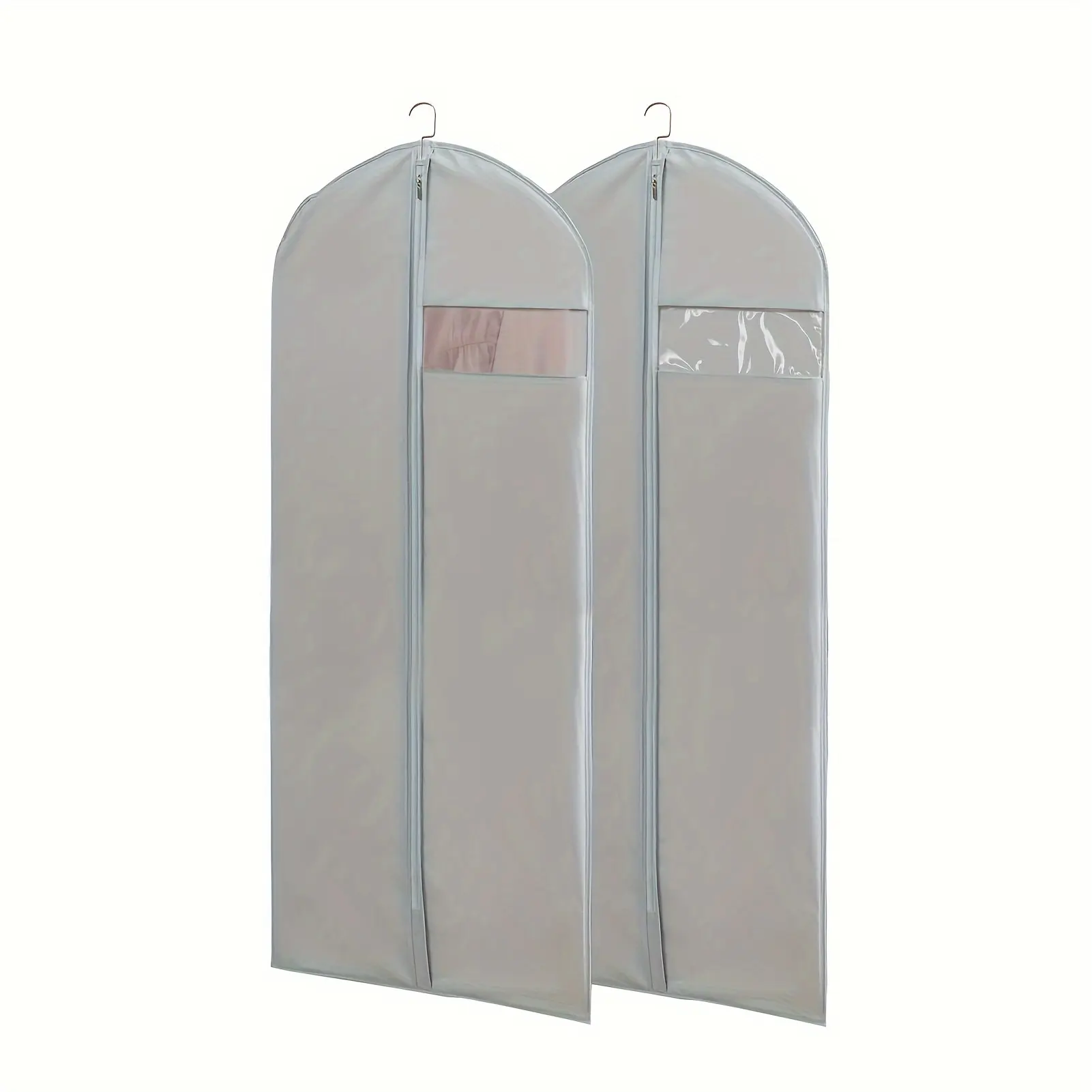 Long dress storage bag, 65in transparent garment bag, dustproof protection (2-piece set, 23.3 in X 65 in)