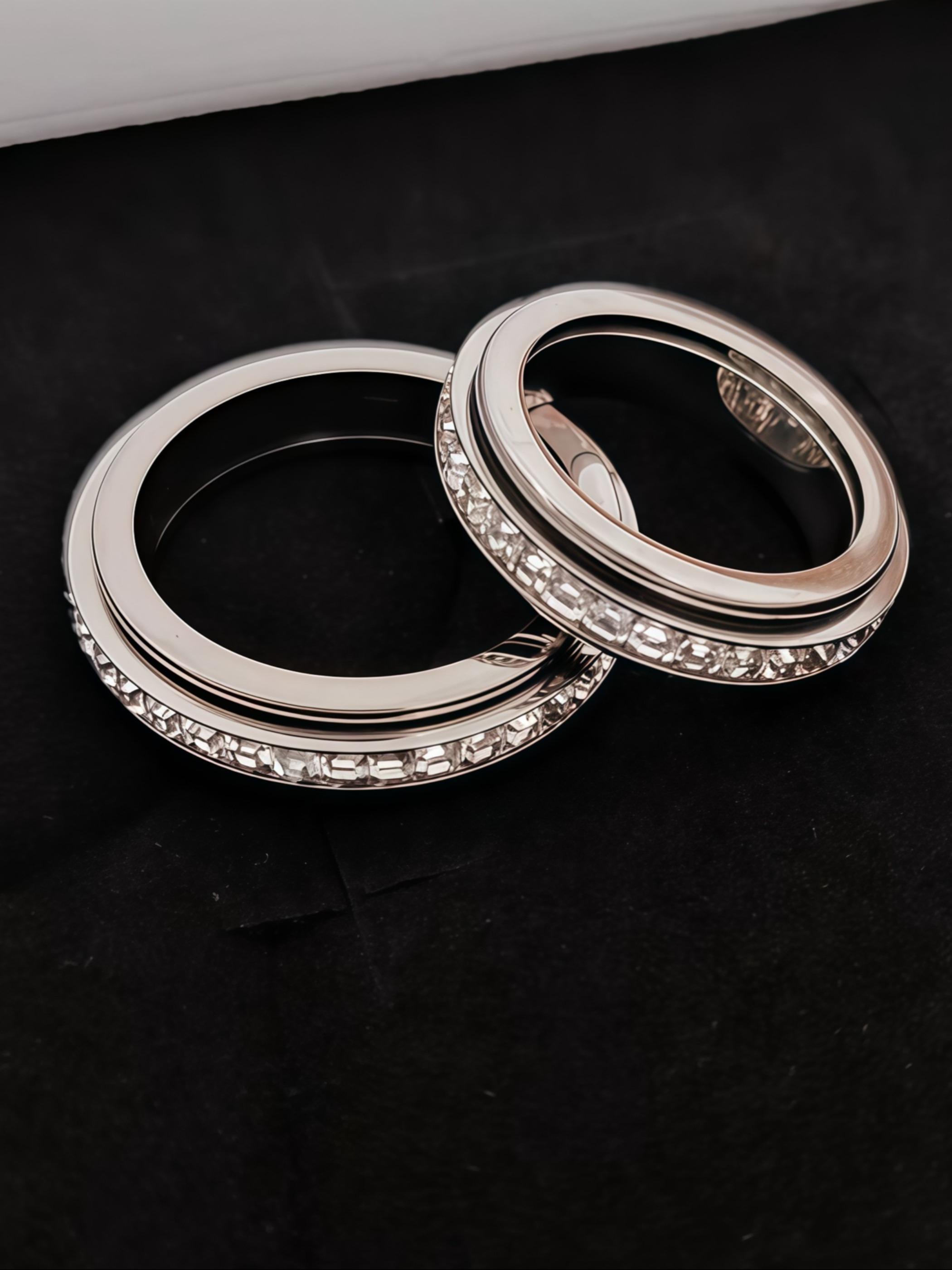 New Rhinestone Circle Small Square Drill Unique Stress Relief Rotatable Statement Ring Jewelry, Fashionable Accessory for Women & Men