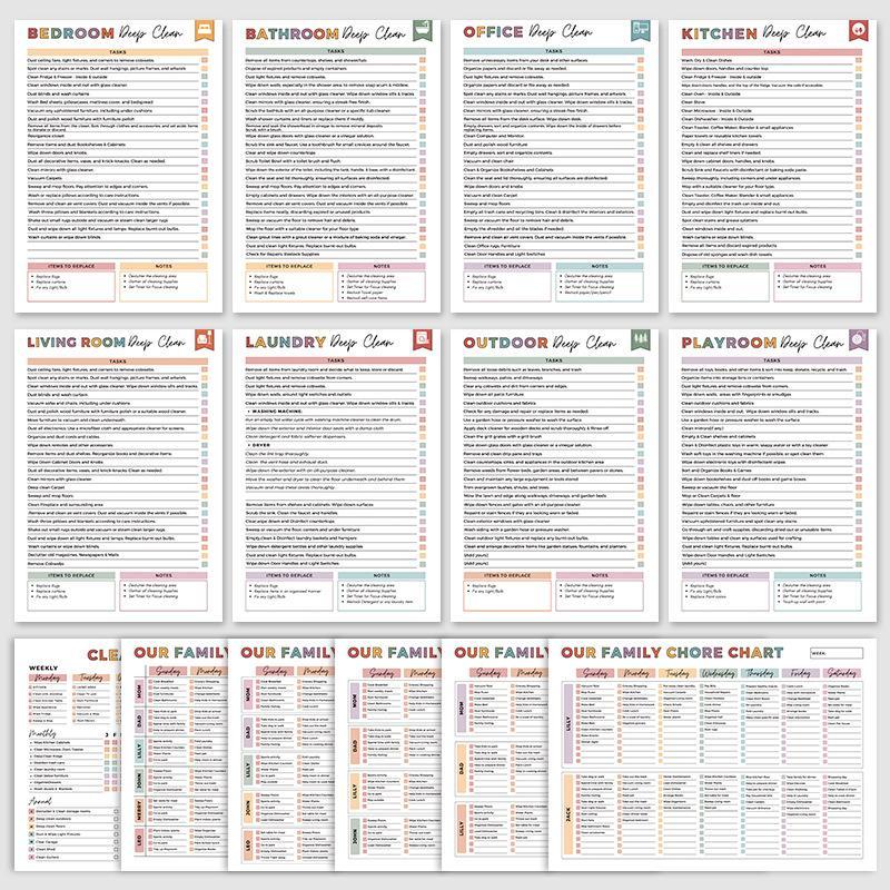 Household Daily Cleaning Schedule Planner, Cleaning Tasks Planner, 1 Count Cleaning Checklist Schedule Notebook, Cleaning Planner Notebook, Cleaning Routine, Office Stationery & Supplies #GLOBAL PICKS