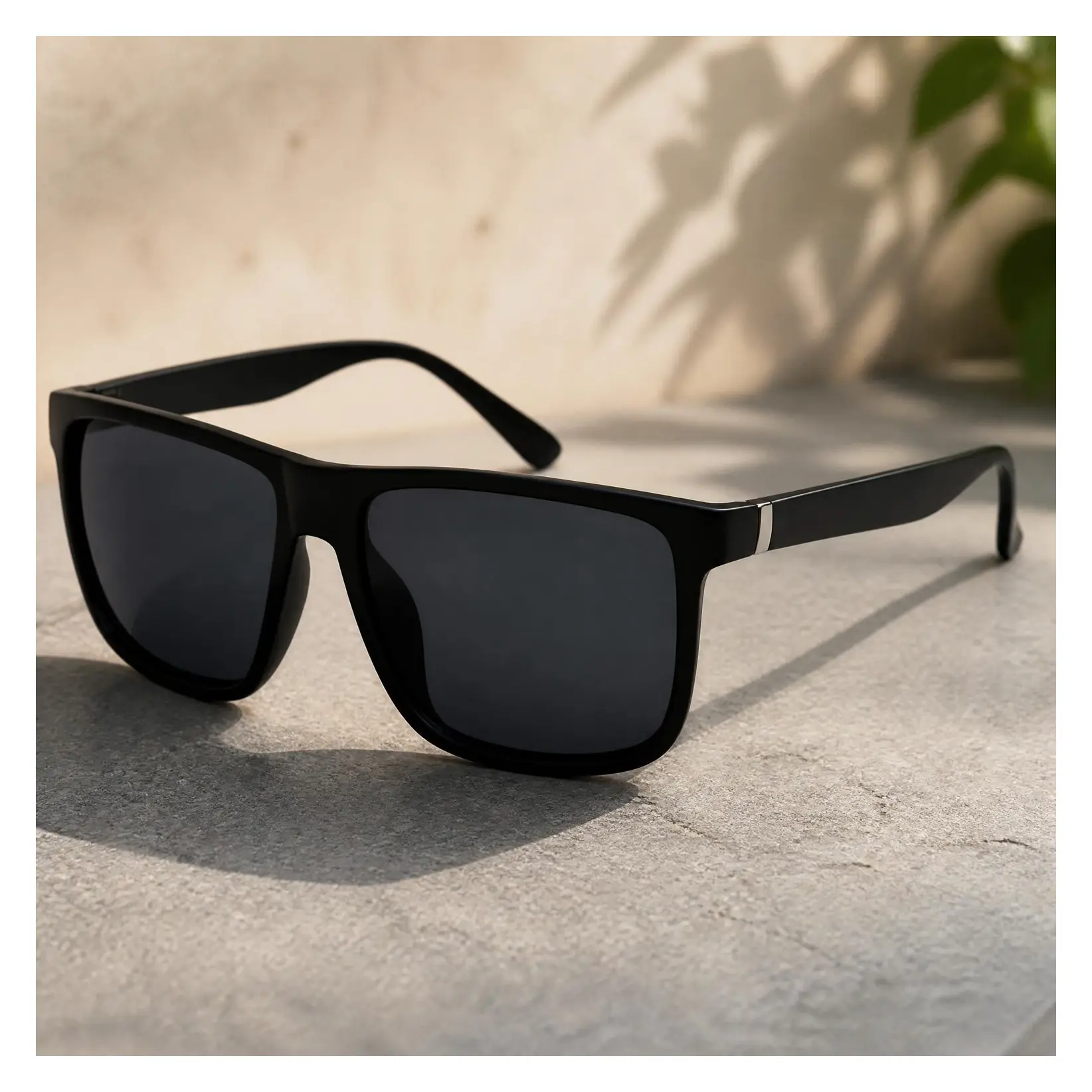 Men's Oversized Rectangular Horn Rim Gangster Sunglasses - 91055 & 91295 SeriesGift
