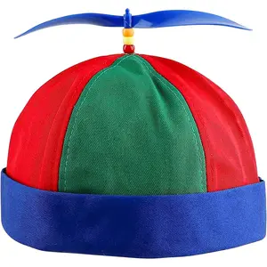 Blue Adult Propeller Hat Funny Rainbow Cap Helicopter  Costumes