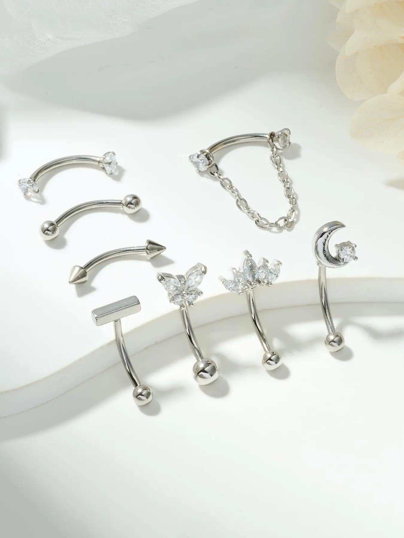 Punk Rook Piercing Jewelry, Body Jewellery, Belly Button Piercing, Chic Body Jewelry, 16g 10mm Eyebrow Studs, Daith Earrings, Navel Rings, Lip Rings, Cartilage Rings, Tragus Rings, Barbell-Style