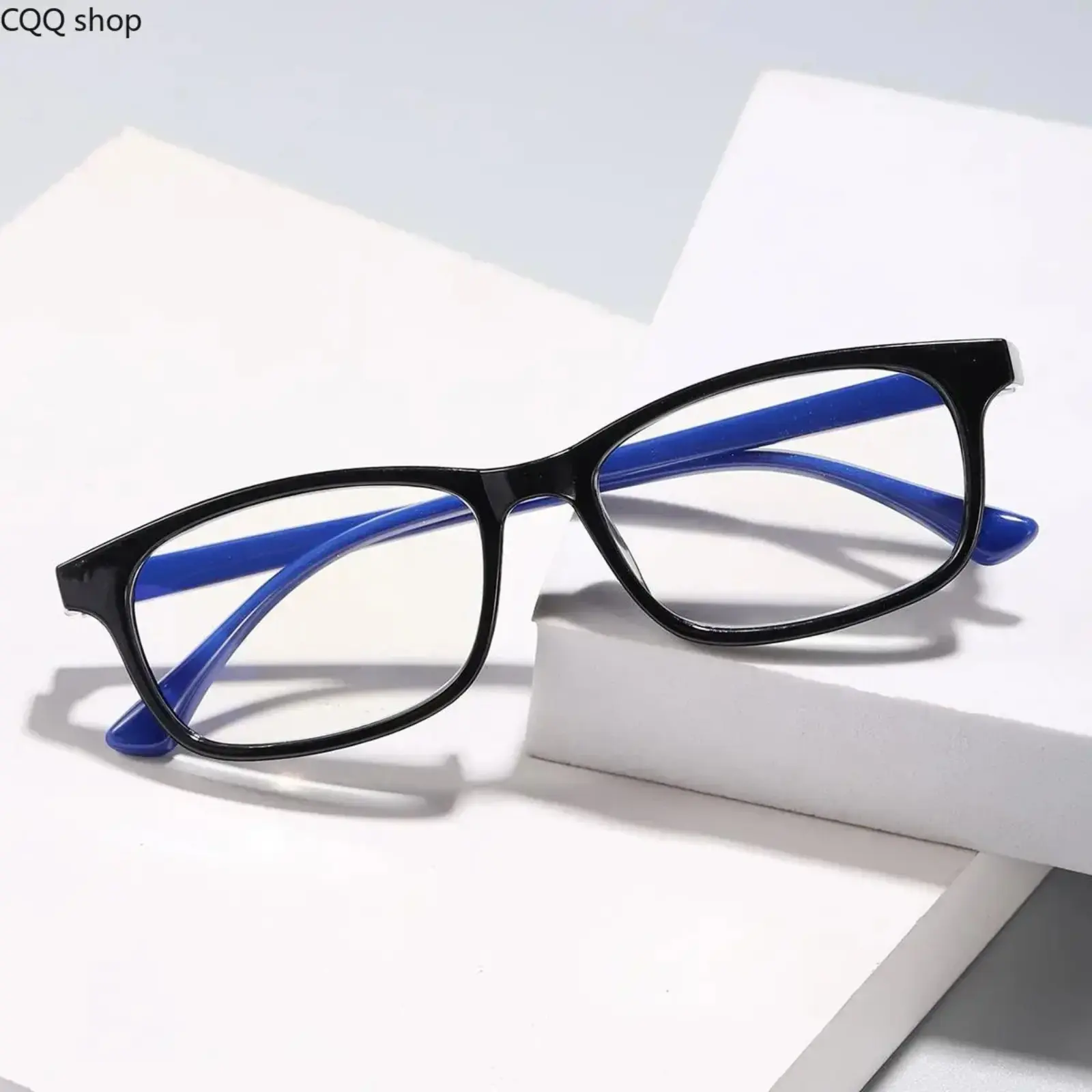 Acrylic Colorblock Rectangular Reading Glasses, Lightweight and Durable Unisex Eyewear, Trendy Fashionable Glasses for Daily Use