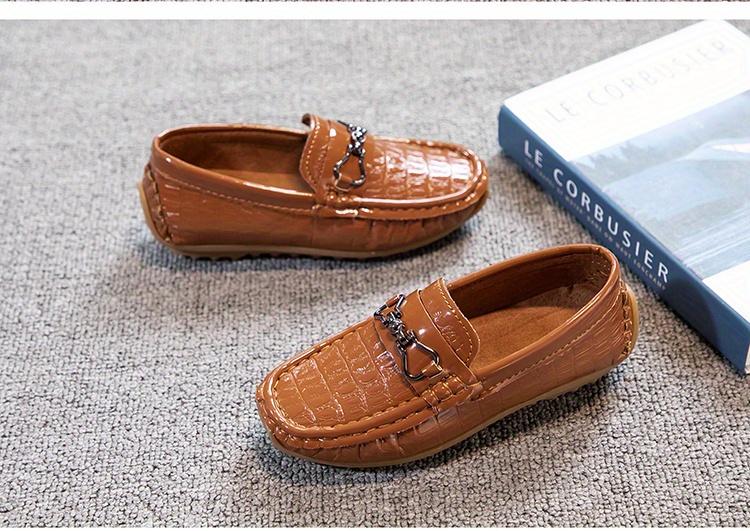 Boys' Slip-On Loafer Shoes - 2022 Summer Flat Shoes for Toddlers, Stylish British Design, Rubber-PU Synthetic Construction