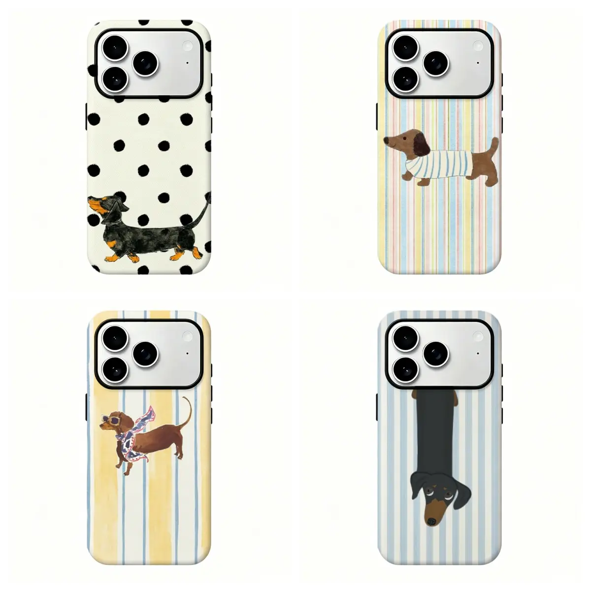 Cute Dachshund Dog Phone Case, Funny Sausage Dog Cartoon Protective Cover,Tough phone case,for iPhone 16 15 14 13 12 11 17Pro Max,for Samsung S25 S24 S23 S22 Ultra,Gifts For Fans, Phone Accessories