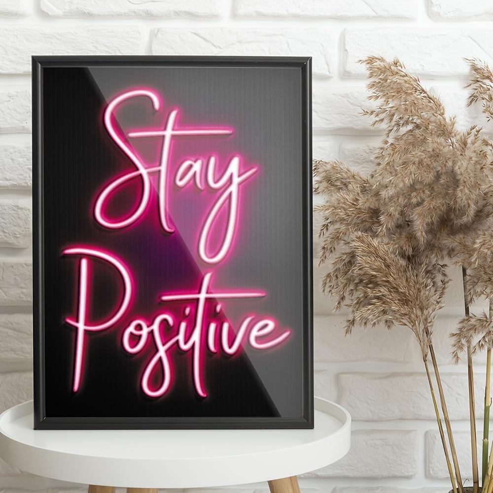 Neon Sign Canvas Painting, 4 Counts/set Modern Encouragement Letter Pattern Wall Art, Wall Decor for Home Living Room Bedroom, Ornaments