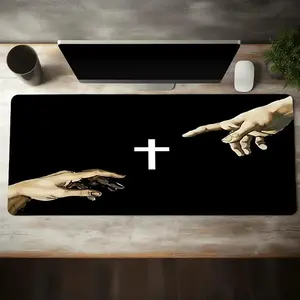 Large Saint Cross Mouse Pad Anti-Slip Rubber Base Wireless Mouse Pads for Desk, Computers, Laptop, Office Desk