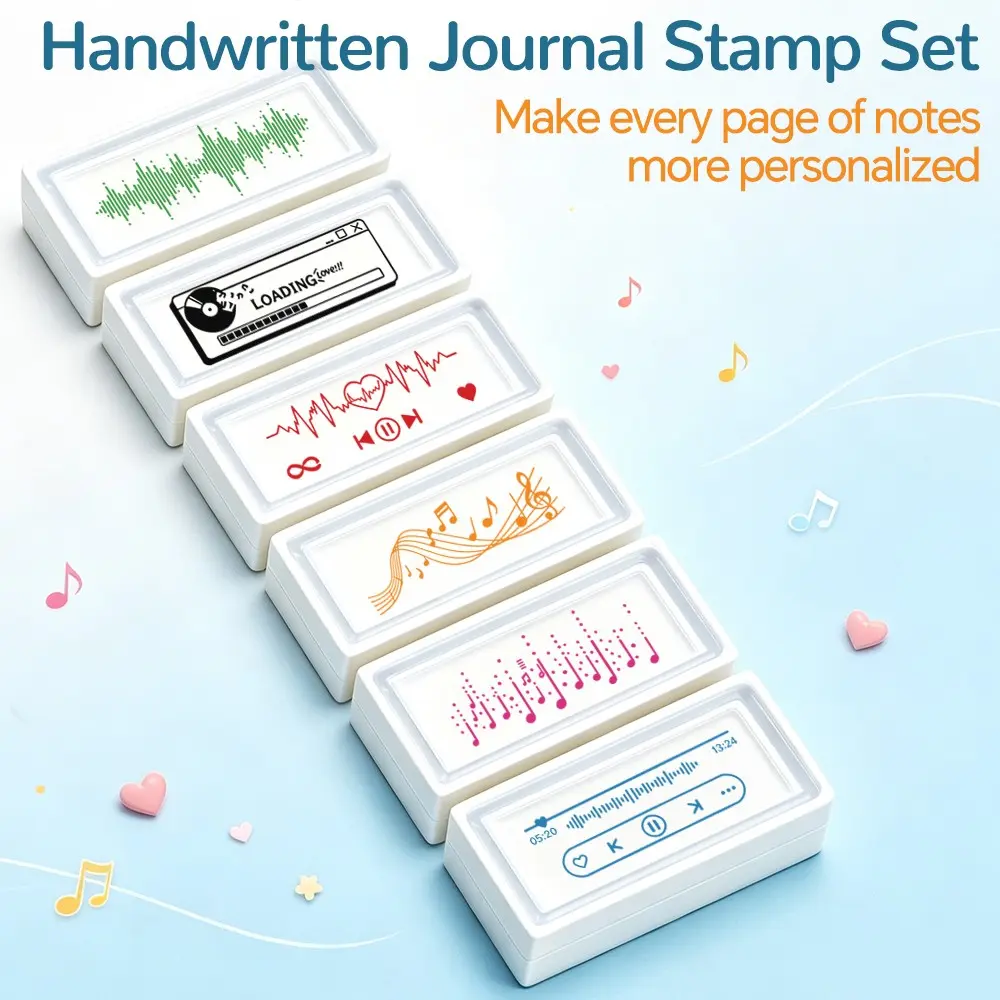 Music Single Layer Stamp Set, Note Ecg Recording Line Stamps, Teacher Motivational Rewards, Simple Music Journal Decor, Creative Gift