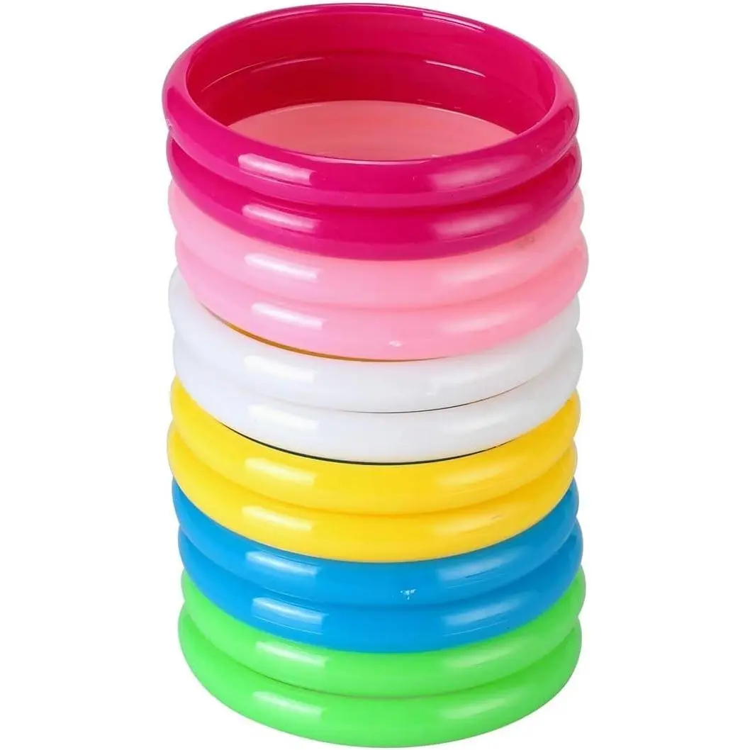 Plastic Bangle Bracelets Set, 12 Pcs Candy Color Party FavorsGift
