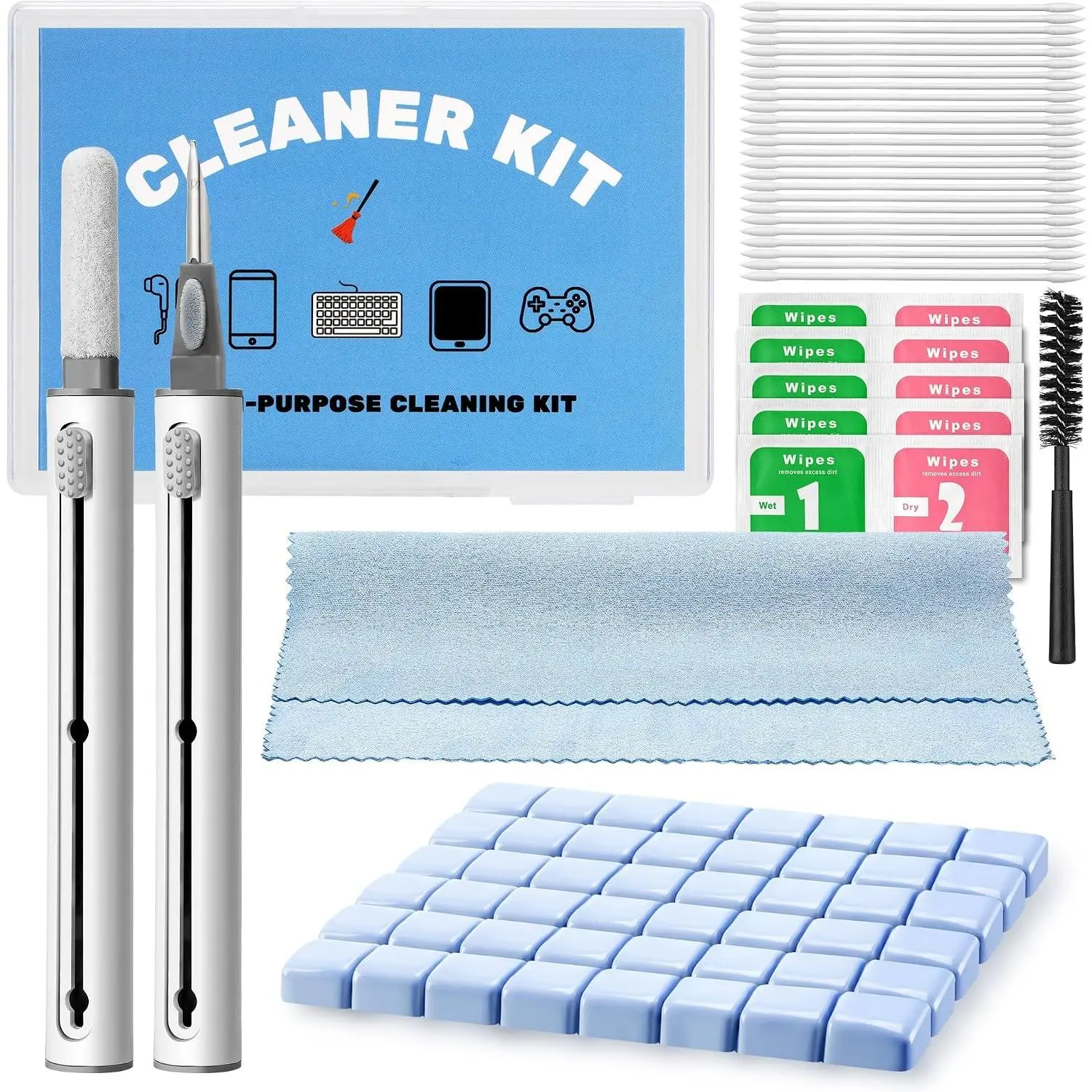 Upgraded for Airpod Cleaner Kit (81 PCS), Multi-Tool with Cleaning Pen, Putty & Swabs, Removes Earwax & Dust, Compatible with AirPods Pro 1/2/3, Earbud, Headphones, Phone &  Port