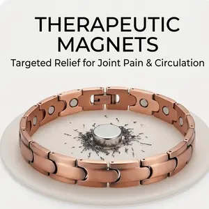 Copper Bracelets for Women, Pure Copper Magnetic Bracelet for Women with 3500 Gauss Magnets, Adjustable Bracelet for Women, Elegant Jewelry Gift with Sizing Tool