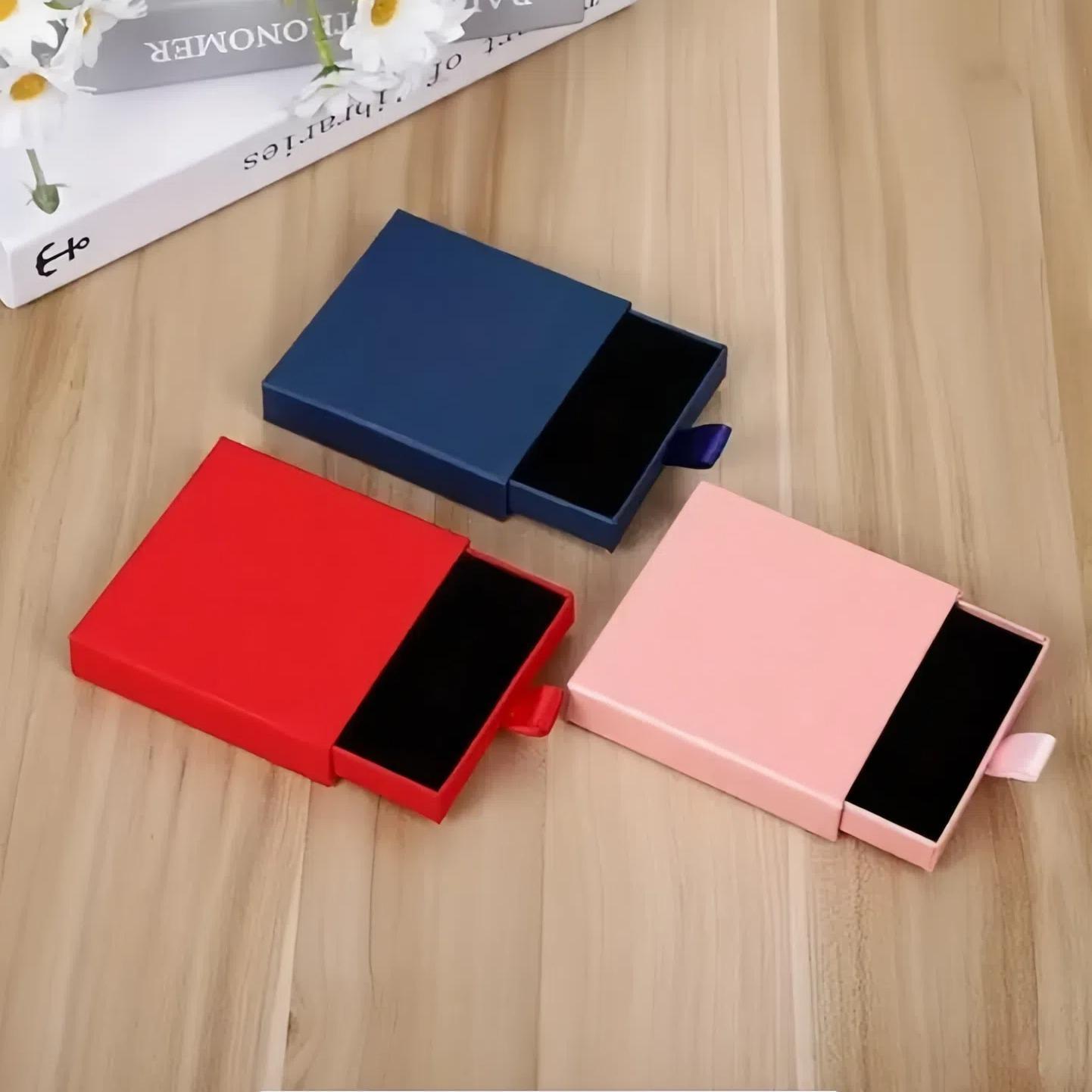 Elegant Jewelry Gift Boxes Set of 2, Accessories Box, Durable Thick Cardboard Storage Containers, Perfect for Rings Necklaces Bracelets Earrings Display, Drawer Packaging