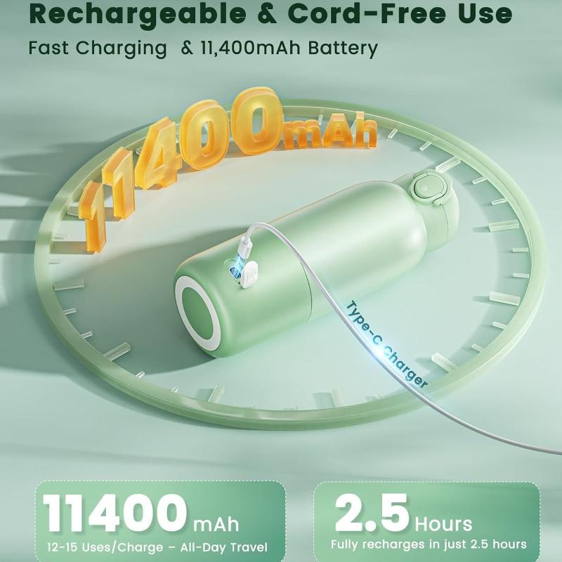 Portable Bottle Warmer for Travel 12oz- 80W Fast Heating, 316 Stainless Steel, 11400mAh Rechargeable Precise Temp Control & LED Display Safety Lock Cordless Travel Warmer for Breastmilk & Formula