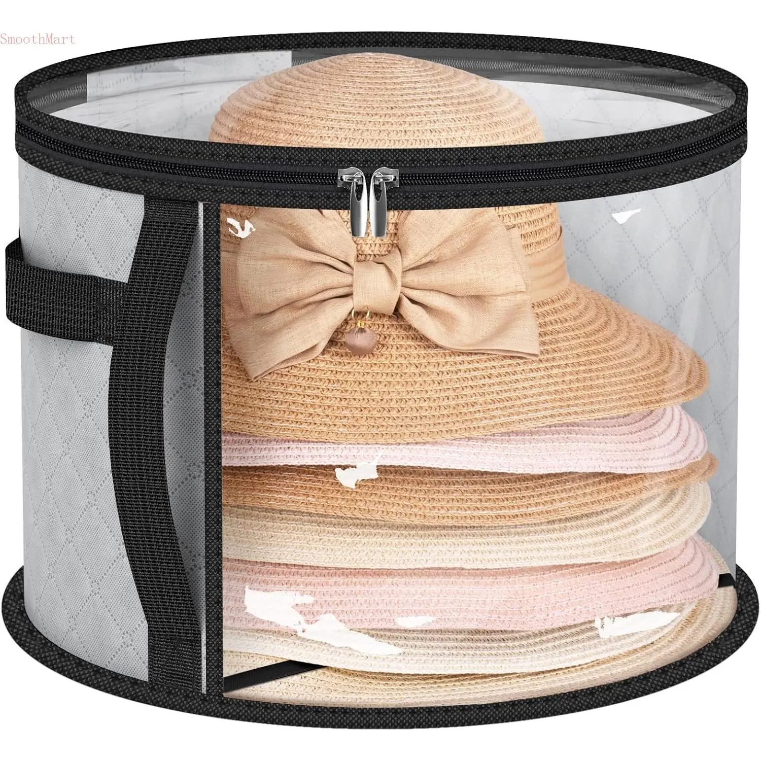 Oversized Clear Hat Storage Bag, Holds Up To 7 Caps And Wide Brim Cowboy Hats, Portable Hat Organizer Equipped With Carrying Handles For Closet Daily Storage Arrangement