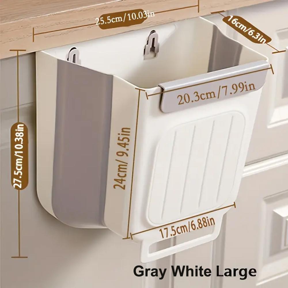 Foldable, Collapsible Kitchen Trash Can, Hanging Trash Bin, Space-saving Hanging Garbage Can for Kitchen Cabinets, Kitchen Accessories