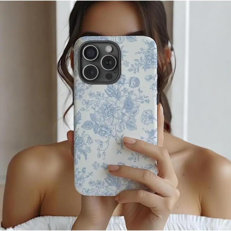 A Blue Patterned Phone Case Designed for Iphone 11, 12, 13, 14, 15, And 16 Pro Max And Pro Plus Series - a Stylish And Creative New Design.