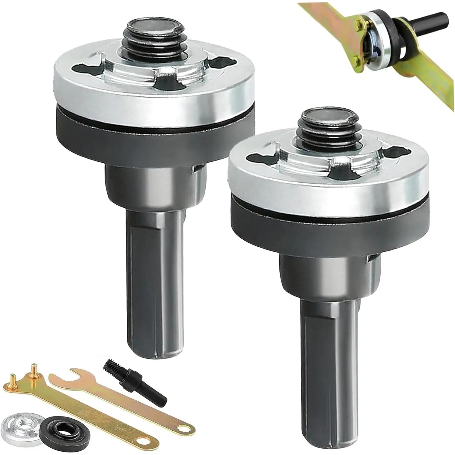 Conversion Angle Grinding Adapter Connecting Rod Kit, Electric Conversion Angle Accessories with Flange Nuts and Spanner Wrench Conversion Tool