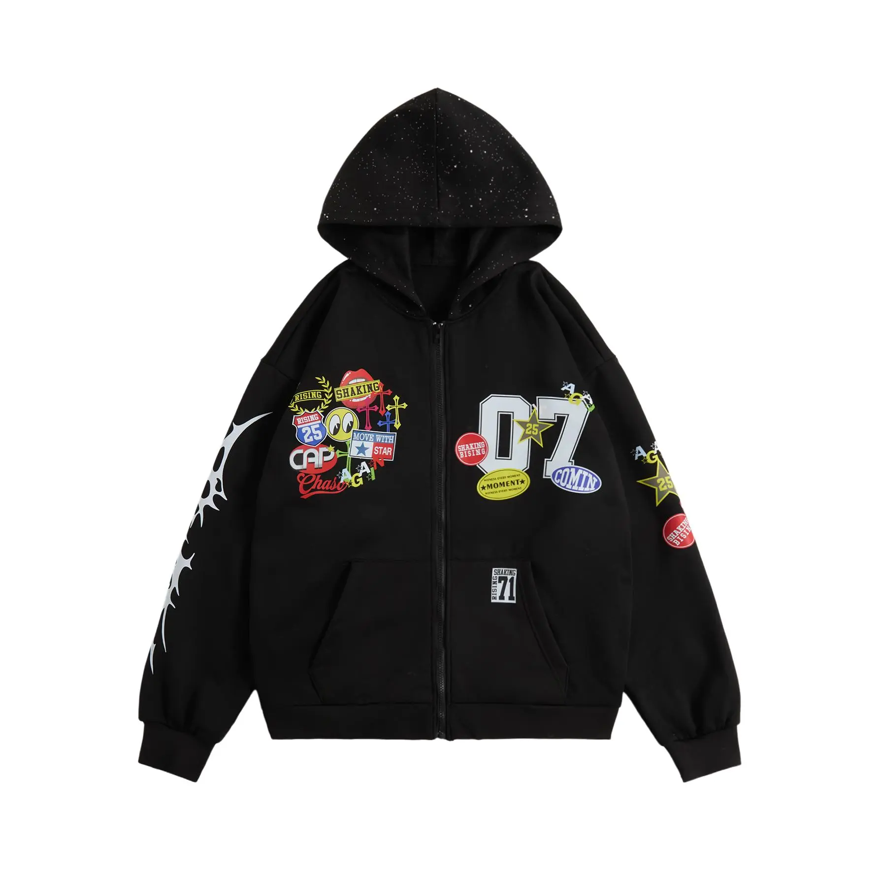 Men's Zip-up Hoodies Spring Fall Drawstring Long Sleeve Casual Streetwear Sweatshirts