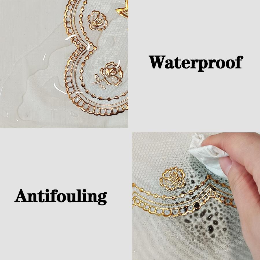 Floral Pattern Tablecloth, 1 Count Rectangular Table Mat, Waterproof & Oil-proof Tablecloth, Decorative Tablecloth for Home Kitchen Dining Room, Portable Tablecloth, Picnic Table Cover