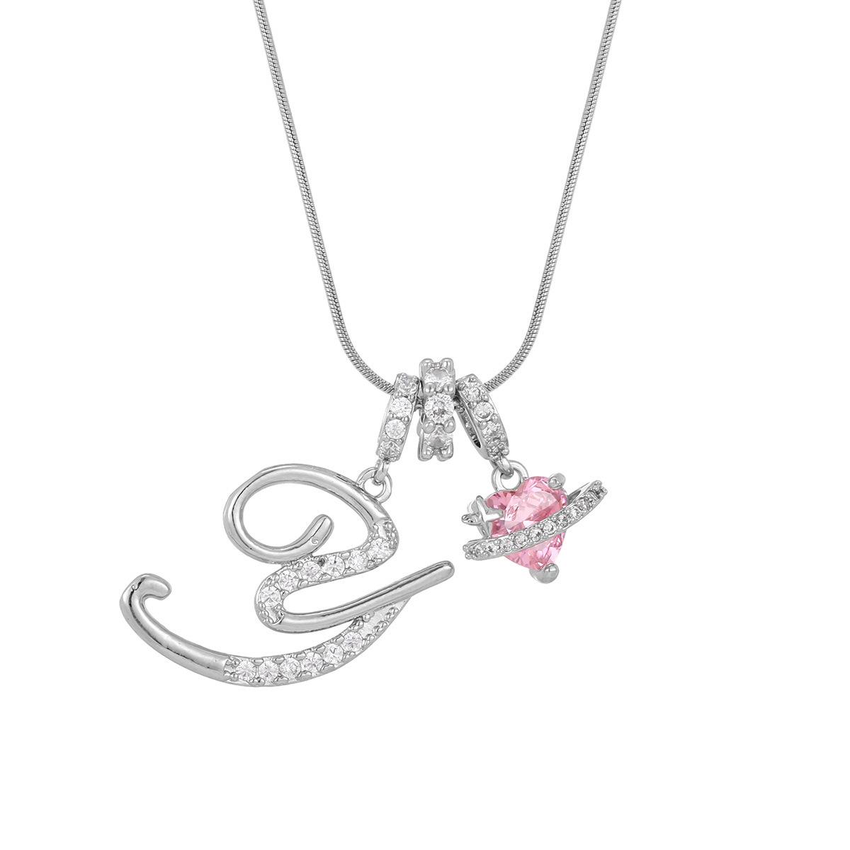 A–Z Initial Necklace for Women, Colorful Cubic Zirconia Letter Pendant, Dopamine Style Gold Tone Chain Necklace, Personalized Cute Jewelry for Daily Wear, Layering Outfit and Gift