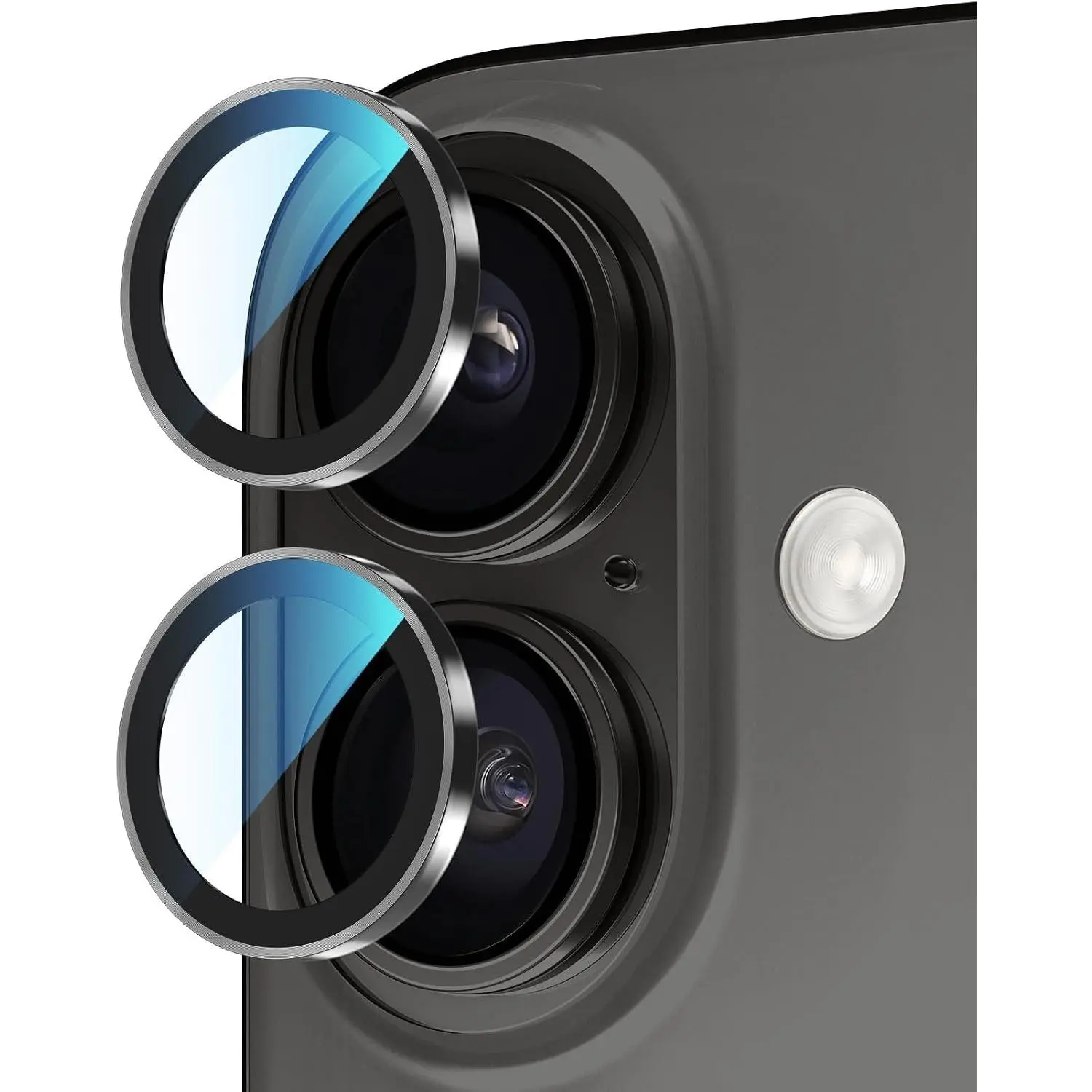 2-Pack Black Camera Lens Protector for  17/16/16 Plus | 1:1 Invisible Fit, AR Anti-Reflective Glass, 98% Light Transmission, 9H Scratch & Drop Protection, Easy Setup, Case Friendly