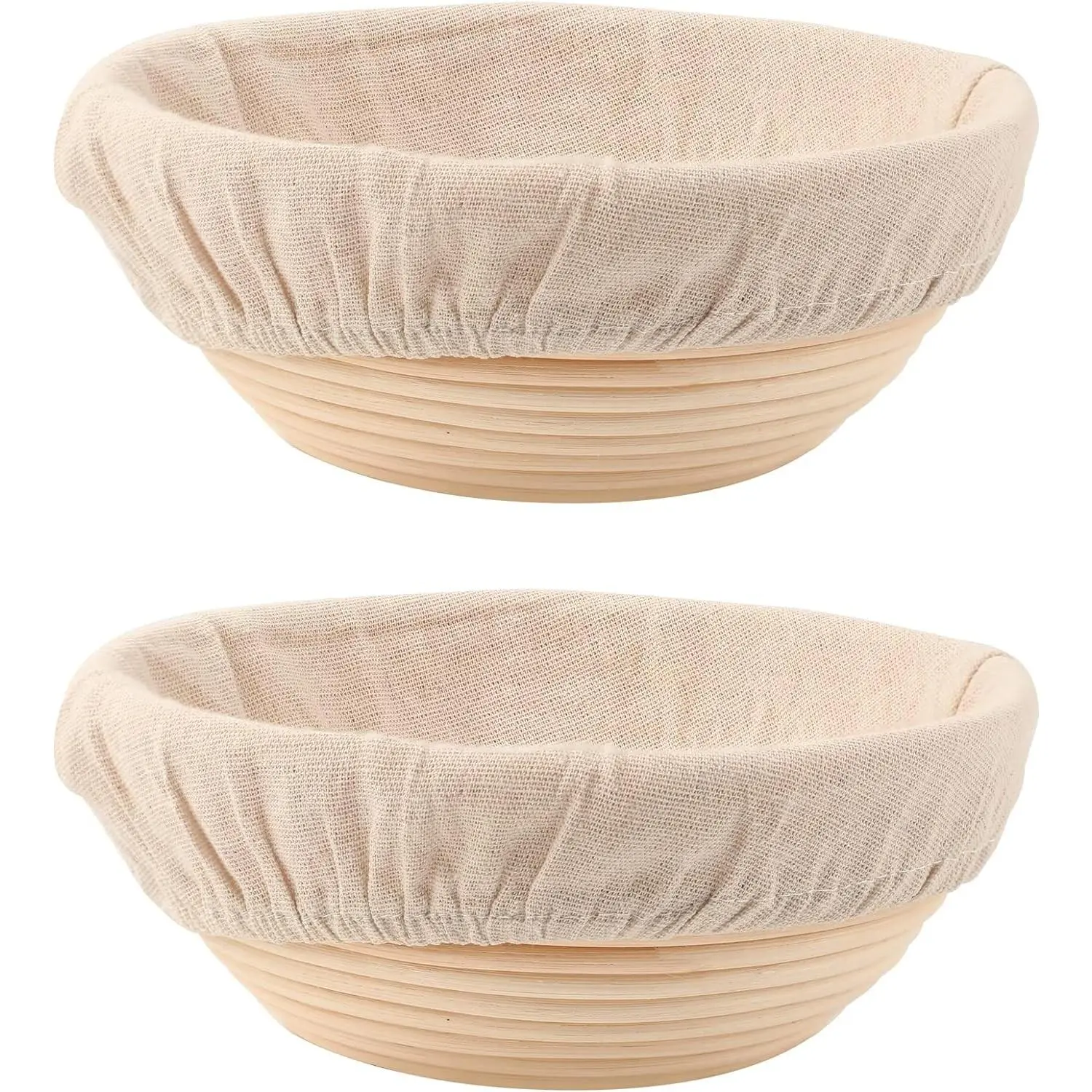 Bread Proofing Baskets Set of 2 8.5 inch Round Dough Proofing Bowls and Liners Perfect Home Sourdough Bread Baking supplies