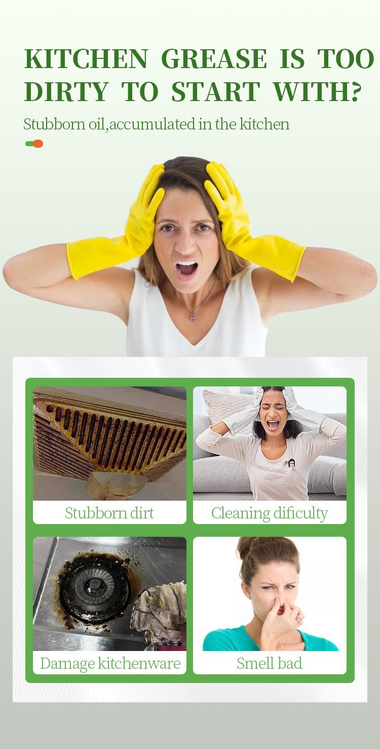 NUAN Deep Cleaning Grease Remover Spray, Heavy Duty Grease Remover for Stove, Range Hood and Countertops, Deep Cleans Tough Kitchen Messes Easily