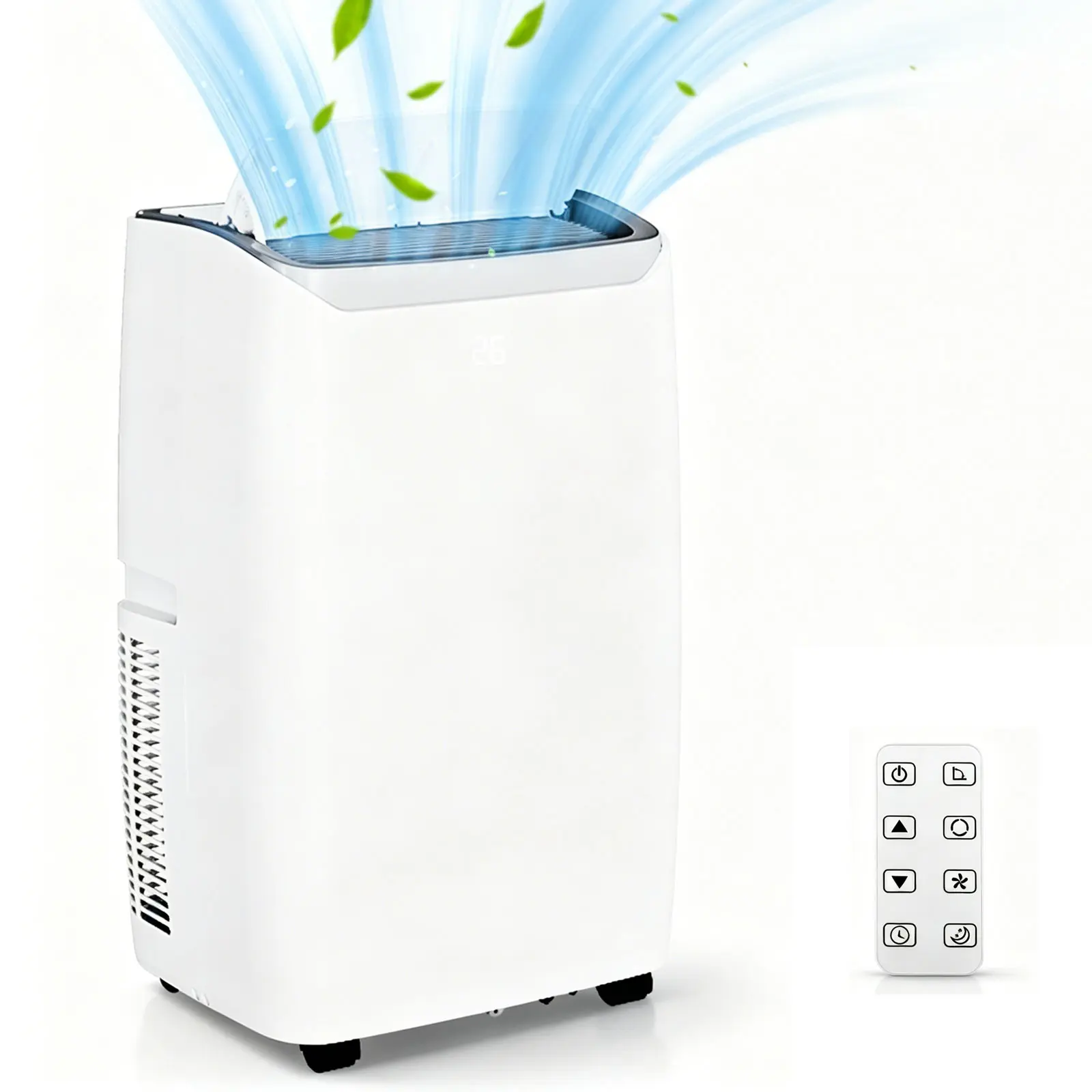 12000 BTU Portable Air Conditioner, 3-in-1 AC Unit with Fan Dehumidifier, Low Noise Air Cooler for 550 Sq.Ft, Timer Remote Control, Small Air Conditioner for Living Room Bedroom
