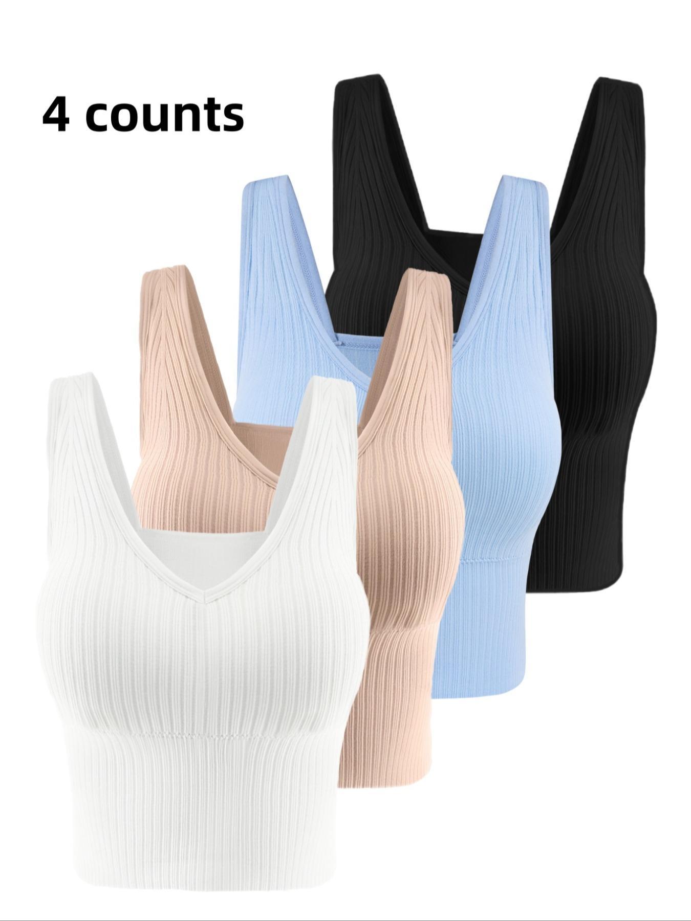 Women's Solid Backless Wireless Longline Bra, Casual Comfortable Breathable Lingerie Top for Fall, Soft Comfy Bra for Women